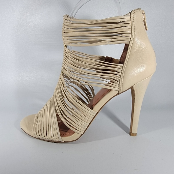 Vince Camuto Strappy Heels Cream/Ivory Color Strappy Heels Open Toe Leather 7.5 - Picture 3 of 16